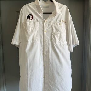 Columbia PFG Florida State Seminoles Fishing Shirt – White – Men’s L